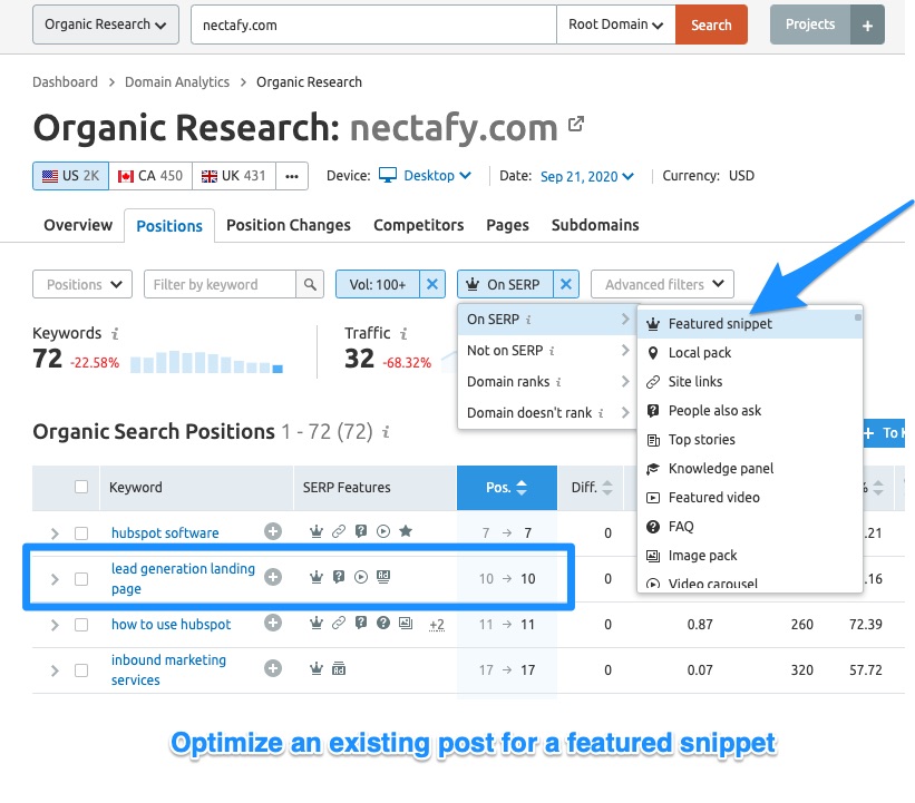 organic research semrush