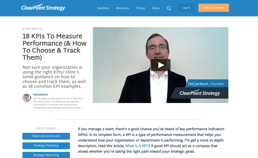 ClearPoint Strategy SaaS blog