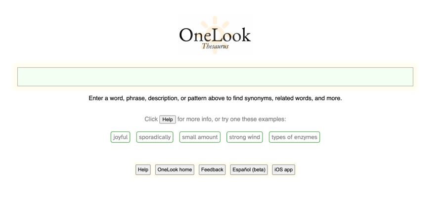 Copywriting tools: OneLook Thesaurus