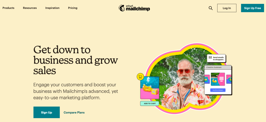 Mailchimp B2B website