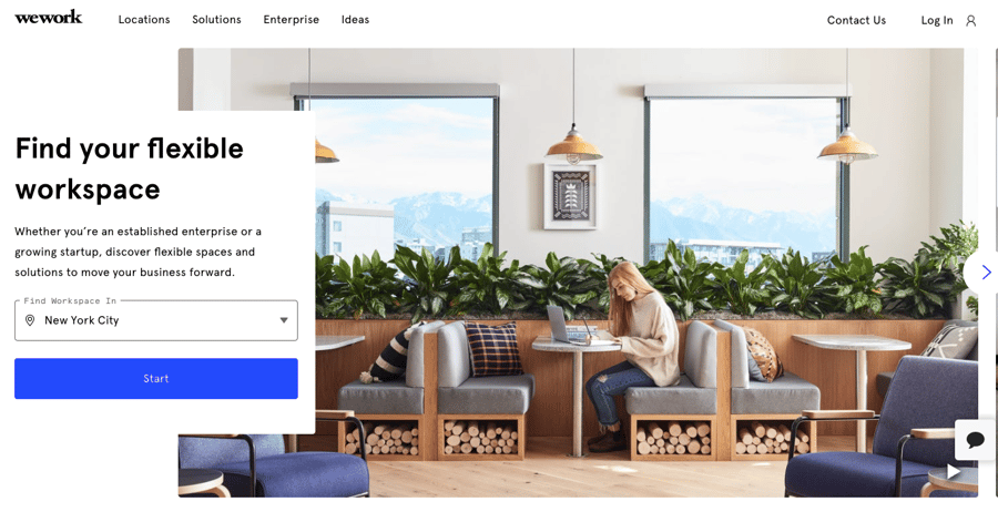 WeWork B2B website