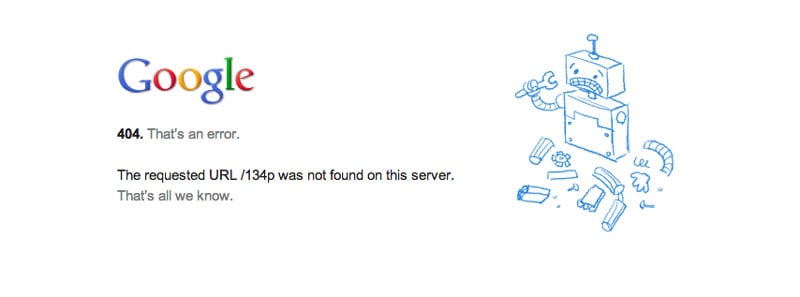 Google's subtle 404 page