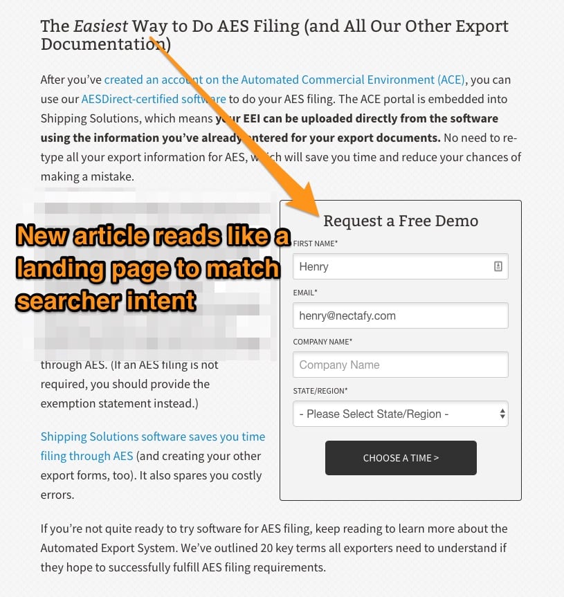 AES Filing Software by Shipping Solutions (Plus 20 Key Terms) - Shipping Solutions’ bottom-of-funnel landing page