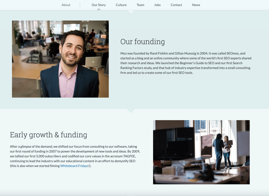 About us page examples - Moz