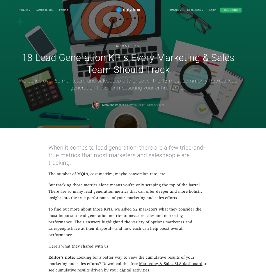 18 Lead Generation KPIs Every Marketing & Sales Team Should Track - Databox