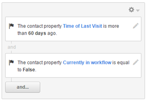 Contact properties "Time of Last Visit" and "Currently in workflow"