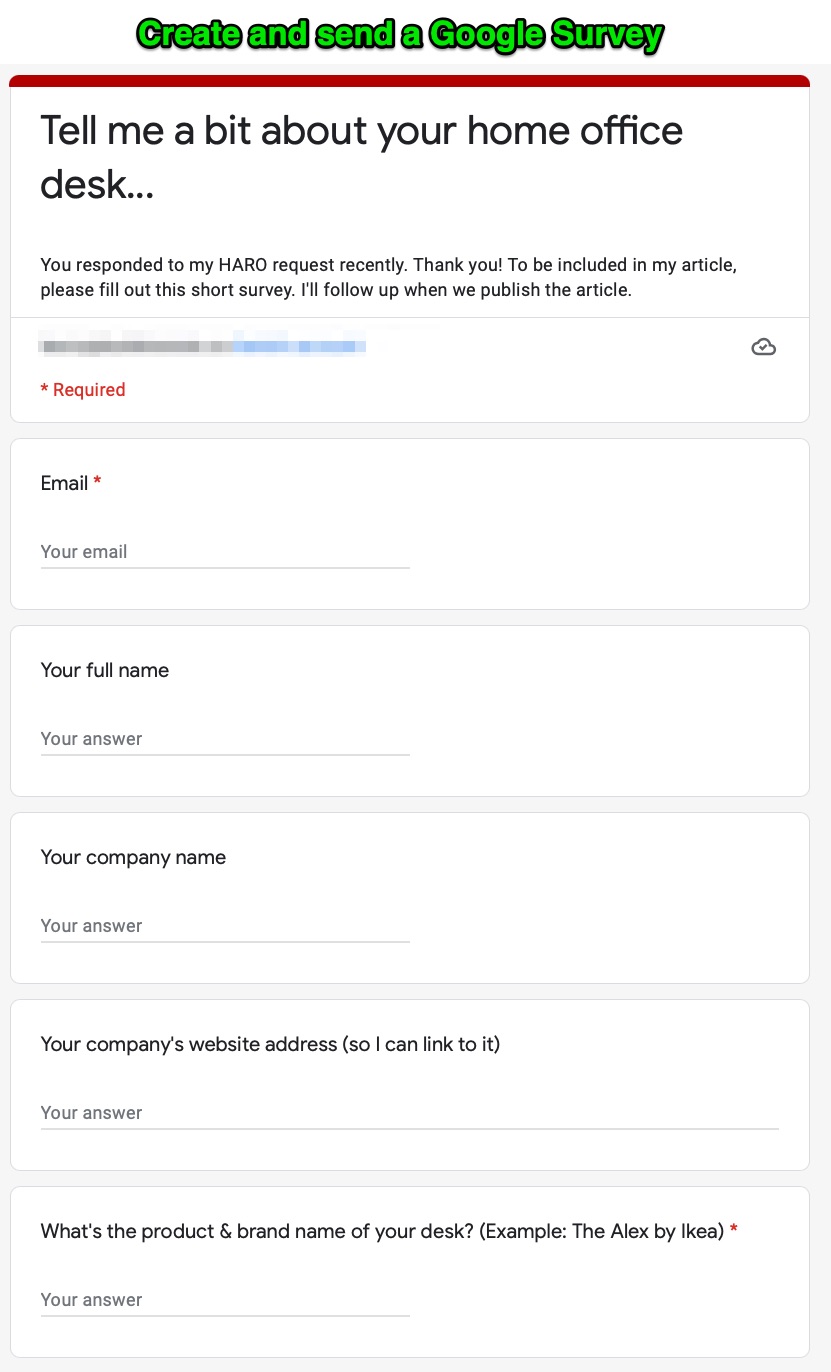 Google survey HARO - Nectafy