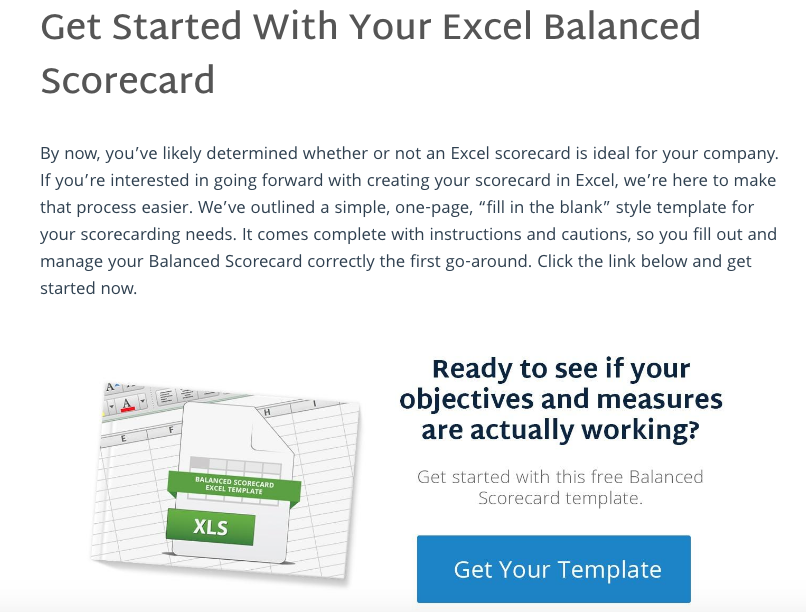 How To Create A Balanced Scorecard In Excel - ClearPoint’s offer introduction post