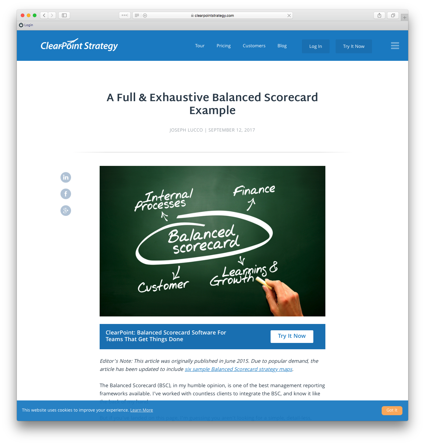 Example of an example post - A Full & Exhaustive Balanced Scorecard Example