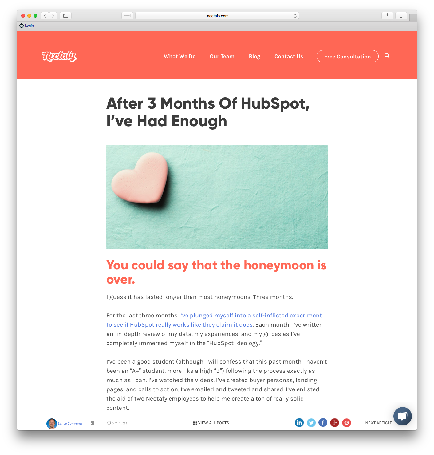 Example review post - HubSpot Review