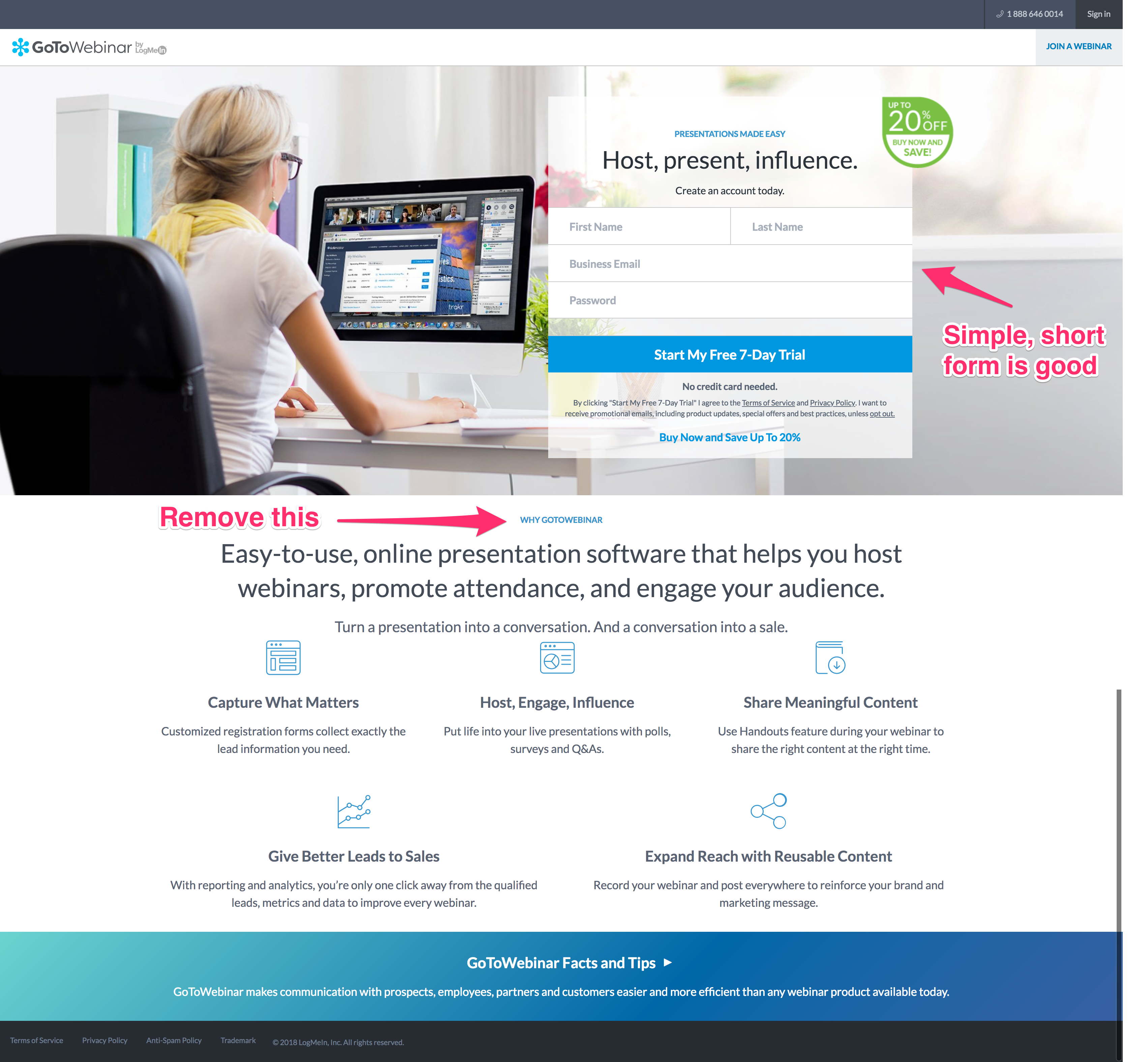 GoToWebinar landing page